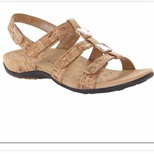 Vionic Rest Amber Backstrap Sandals Adjustable Velcro Straps Arch Support Cork